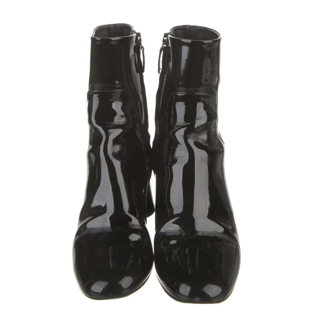 Khaite Wythe Black Patent Leather Ankle Boots 41- Never worn NWT - Picture 3 of 5